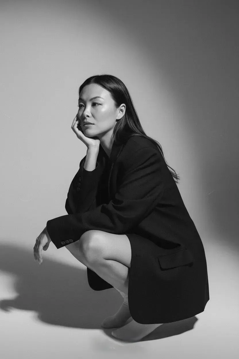 Alice Muse seated in a contemplative portrait